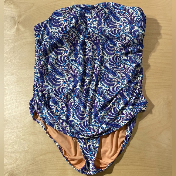 Re-Imagined by J. Crew Maternity Strapless One Piece Swimsuit Size 20 (MW) - Picture 2 of 14